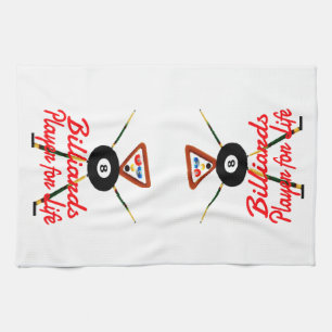 Billiards Player for Life Cartoon Kitchen Towel