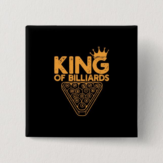 Billiards Player | King Of Billiards 2 Inch Square Button (Front)
