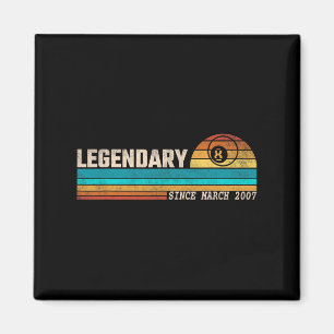 Billiards Player Legend Since March 2007 Birthday Magnet