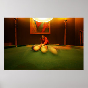 Billiards Player Perspective Poster