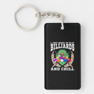 Billiards Player   Play Billiards And Chill Keychain