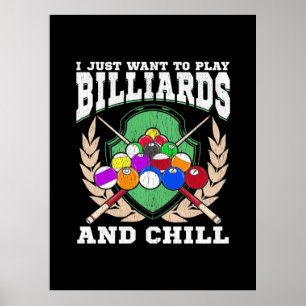 Billiards Player   Play Billiards And Chill Poster