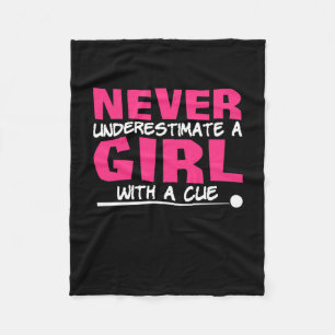 Billiards Player   Pool Billiards Girl With A Cue Fleece Blanket