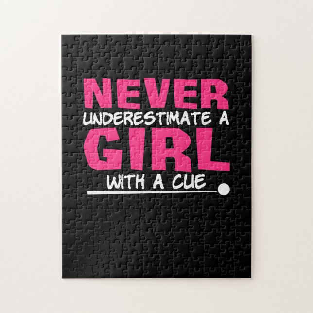 Billiards Player | Pool Billiards Girl With A Cue Jigsaw Puzzle (Vertical)