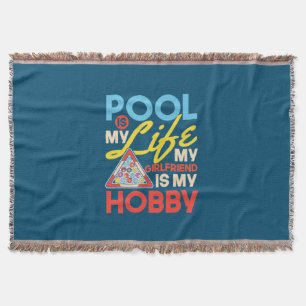 Billiards Player Pool Billiards Is My Life Throw Blanket