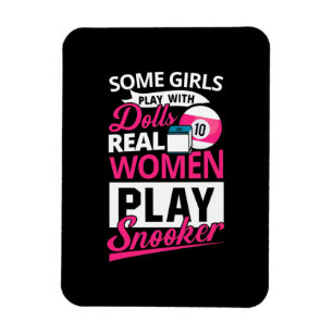 Billiards Player Real Women Play Snooker Magnet