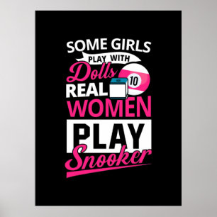 Billiards Player Real Women Play Snooker Poster