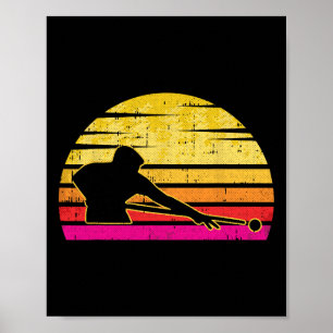 Billiards Player Retro Vintage Sports Pool Snooker Poster