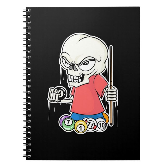 Billiards Player | Skull Billiard Player Notebook (Front)