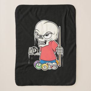 Billiards Player   Skull Billiard Player Sherpa Blanket