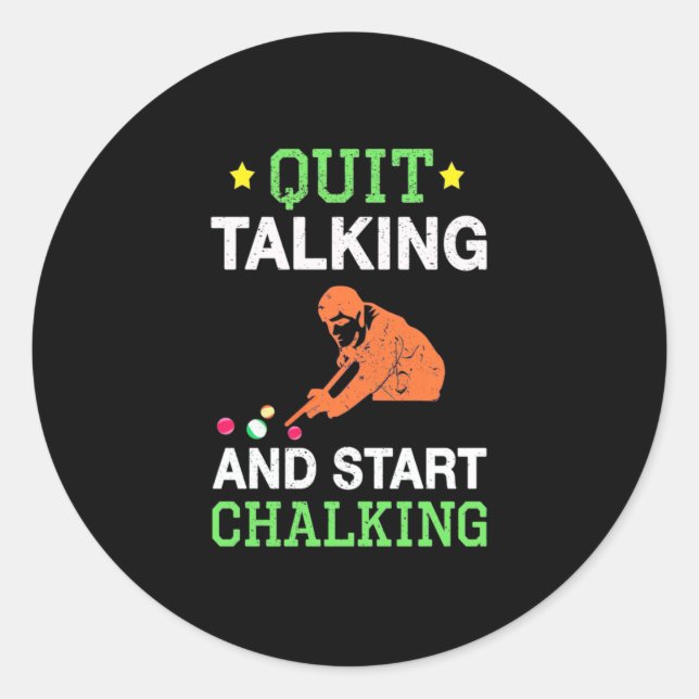 Billiards Player | Snooker Start Chalking Classic Round Sticker (Front)