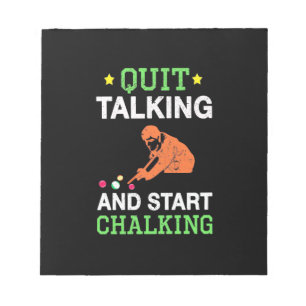 Billiards Player Snooker Start Chalking Notepad