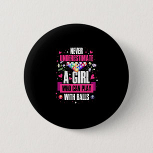 Billiards Player This Girl Can Play Pool Billiards 2 Inch Round Button