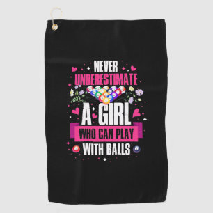 Billiards Player This Girl Can Play Pool Billiards Golf Towel