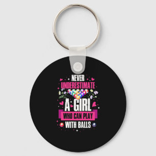 Billiards Player This Girl Can Play Pool Billiards Keychain