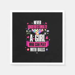 Billiards Player This Girl Can Play Pool Billiards Napkin