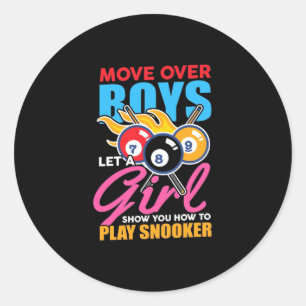 Billiards Player   This Girl Plays Billiards Classic Round Sticker