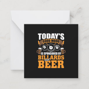 Billiards Player   Today Billiards And Beer Card