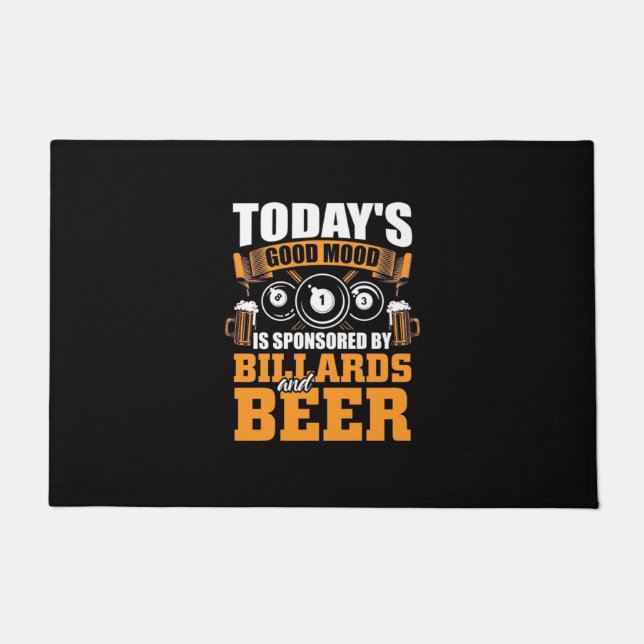 Billiards Player | Today Billiards And Beer Doormat (Front)