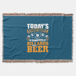 Billiards Player Today Billiards And Beer Throw Blanket