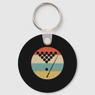 Billiards Players - Vintage Retro Pool Snooker Tab Keychain