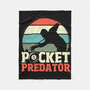 Billiards Pocket Predator 8 Ball Funny Men Retro P Fleece Blanket