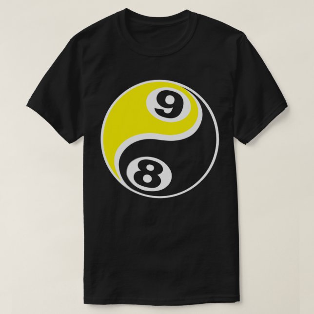 Billiards  Pool  8 Ball 9 Ball Skull  T-Shirt (Design Front)