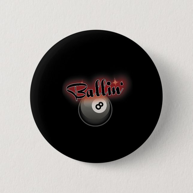 Billiards Pool 8 Ball S  2 Inch Round Button (Front)