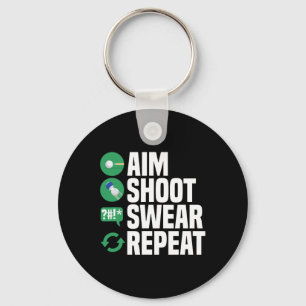 Billiards Pool Aim Shoot Swear Funny  Keychain