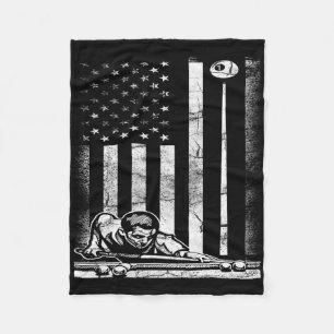 Billiards Pool American Us Flag July 4th Fleece Blanket