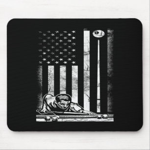 Billiards Pool American Us Flag July 4th  Mouse Pad