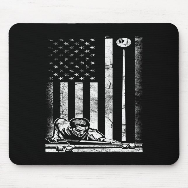 Billiards Pool American Us Flag July 4th  Mouse Pad (Front)