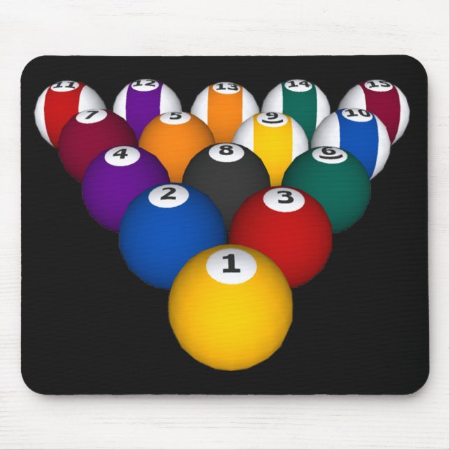 Billiards / Pool Balls - Custom Mousepad (Front)