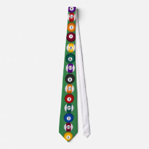 Billiards: Pool Balls: Custom Tie: Necktie