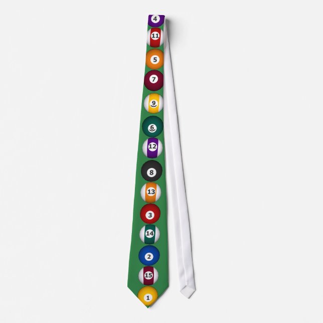 Billiards: Pool Balls: Custom Tie: Necktie (Front)