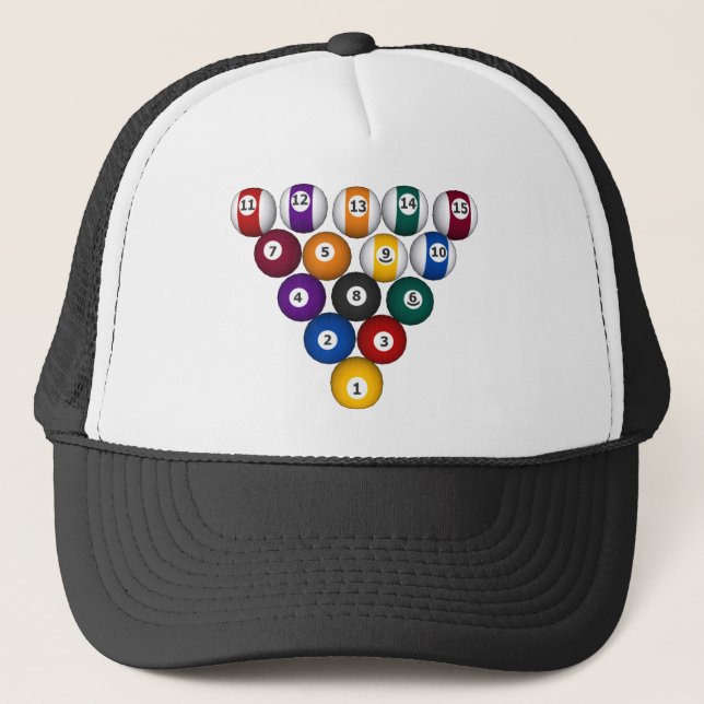 Billiards / Pool Balls - Custom Trucker Hat (Front)
