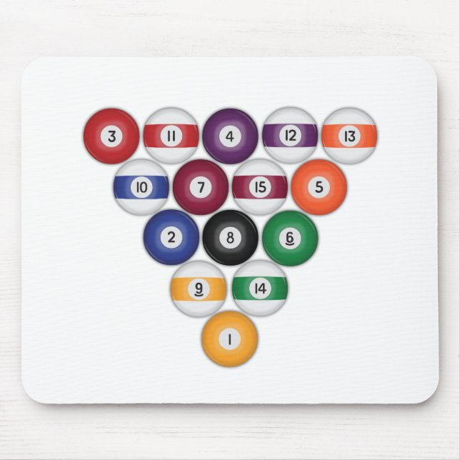Billiards / Pool Balls: Mouse Pad (Front)