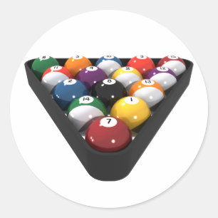 Billiards / Pool Balls Racked: Classic Round Sticker