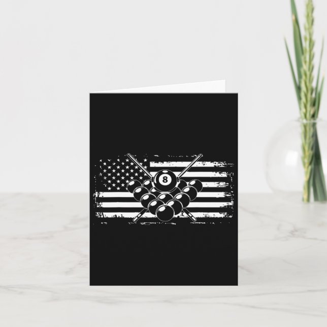 Billiards Pool Billiards American Flag Gift  Card (Front)