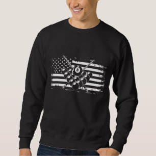 Billiards Pool Billiards American Flag Gift Sweatshirt