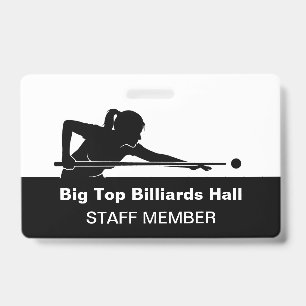 Billiards Pool Hall And Event Staff Member Budget Badge