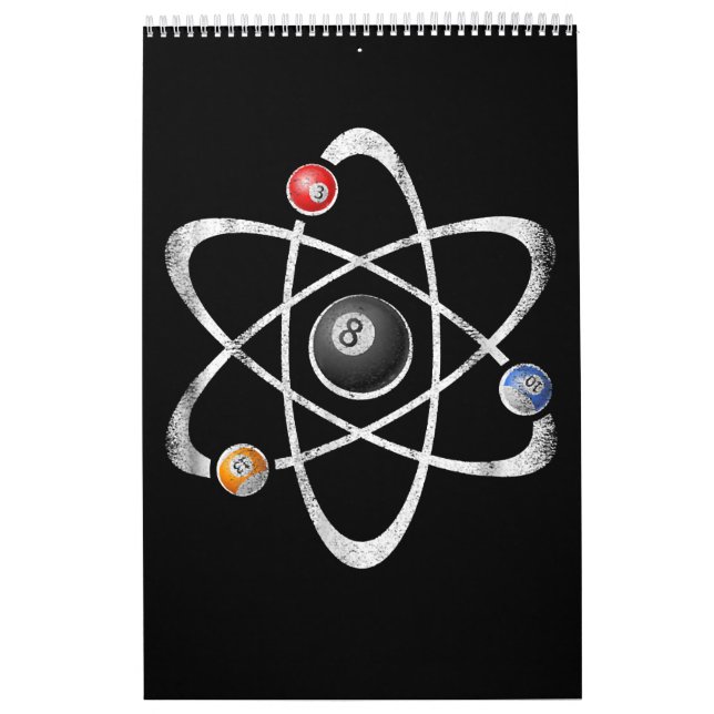 Billiards Pool Hall Sport Atom Science Calendar (Cover)