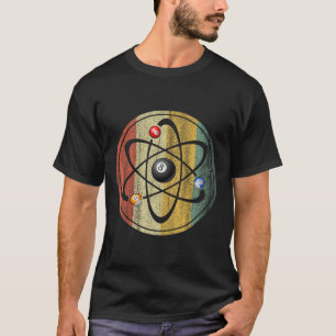 Billiards Pool Hall Sport Atom Science Vintage Ret T-Shirt