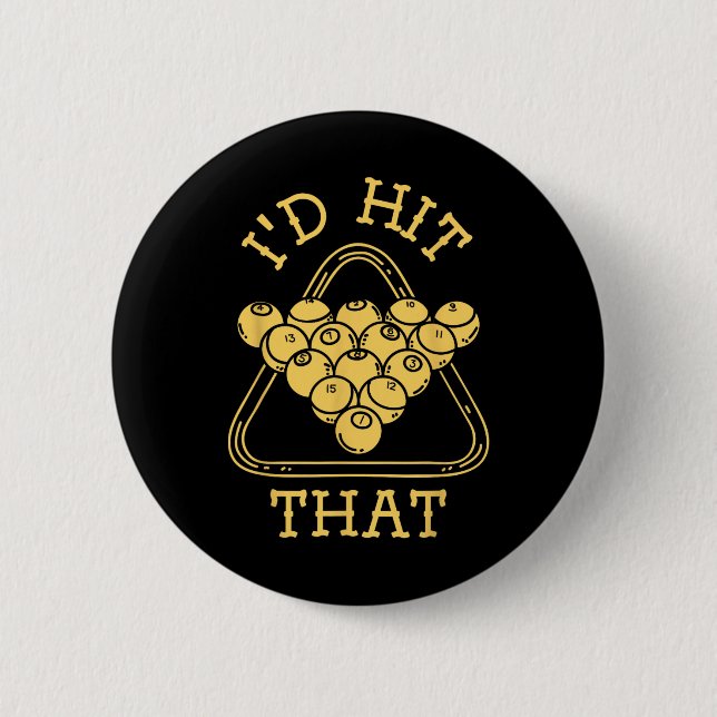 Billiards Pool Player  2 Inch Round Button (Front)
