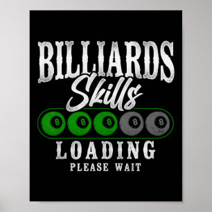 Billiards Pool Player Ball 8 Ball Vintage Billiard Poster