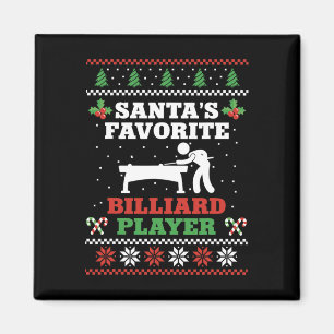 Billiards Pool Player Ball Christmas Ugly Christma Magnet