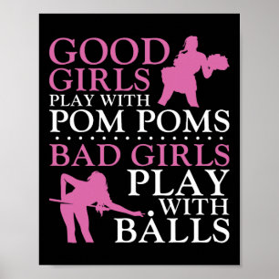 Billiards Pool Player Ball Girl Good Girls Play Wi Poster