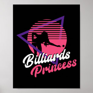 Billiards Pool Player Ball Girl Retro Vintage Bill Poster