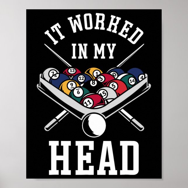 Billiards Pool Player Ball It Worked In My Head  Poster (Front)