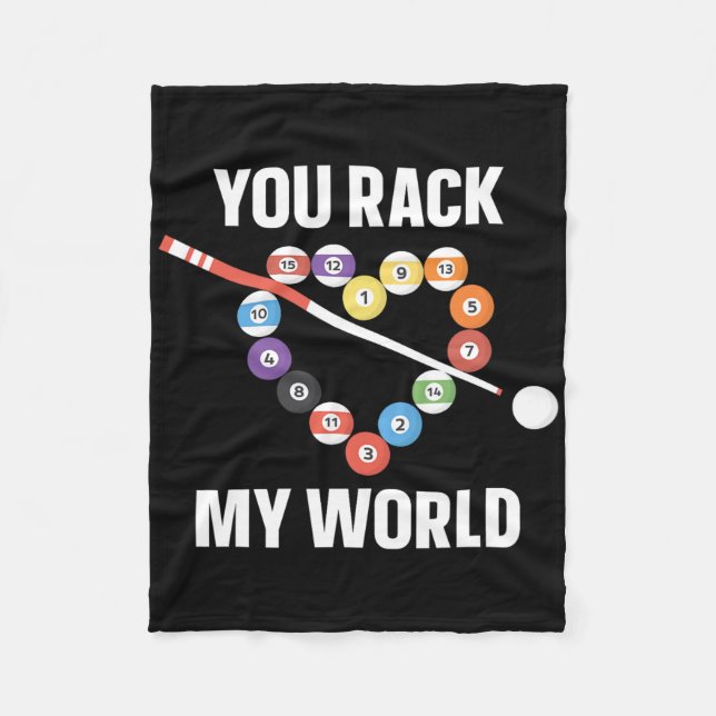 Billiards Pool Player Ball Pun Heart Valentines Da Fleece Blanket (Front)